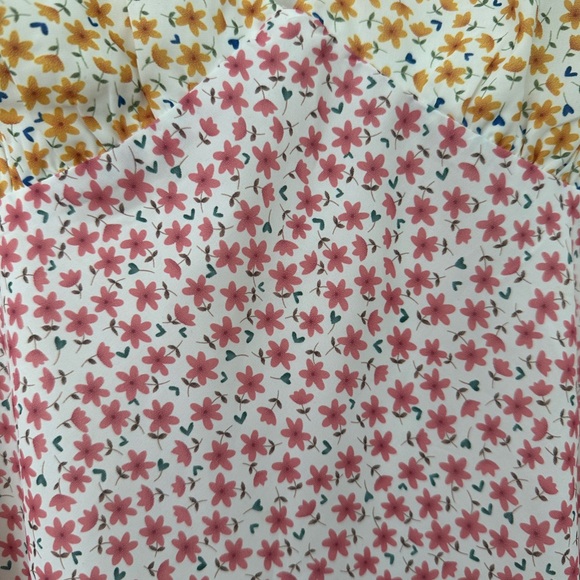 NELLIE TWO TONE MINI DRESS YELLOW / PINK FLORAL - Picture 2 of 3